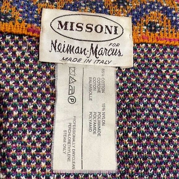 Vintage Missoni Colorful Scenic Architectural Print Cardigan Sweater SZ XL